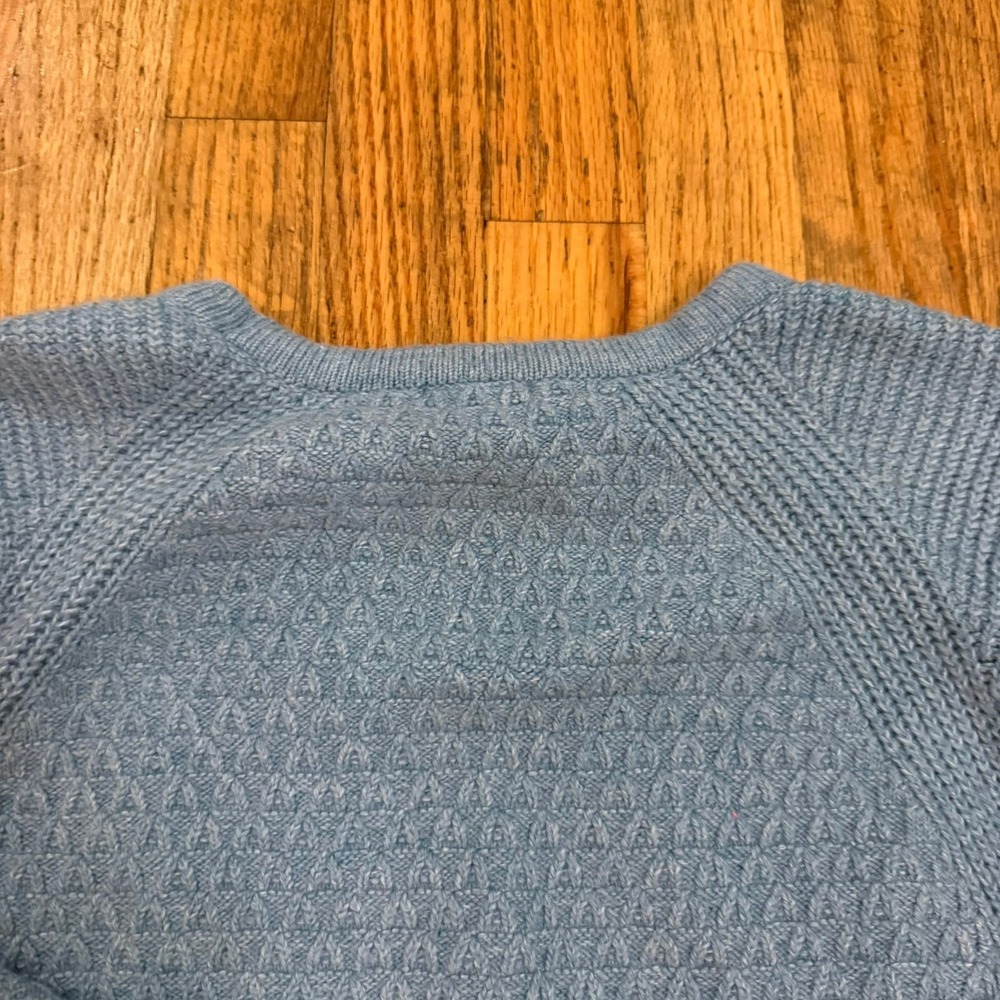 J. Jill Sweater M Light Blue Mixed Knit Textured Side Button Fall Winter - Picture 11 of 11